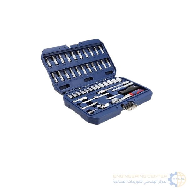 طقم لقم 4/1 بوصة 46 قطعة + سنون مفك + يد راتشة موديل APT 141046