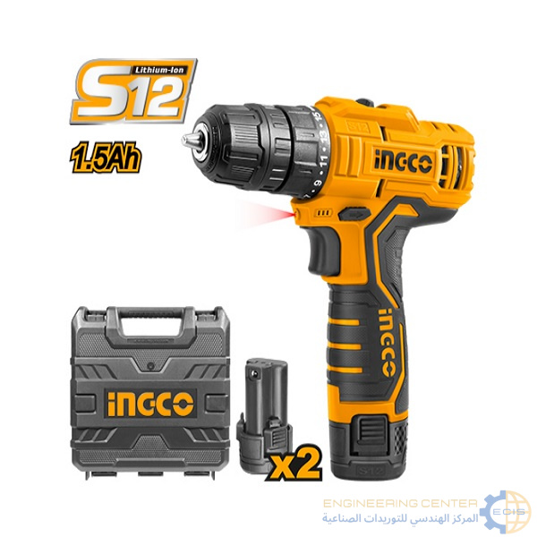 شنيور بطارية 12 فولت 10مم 2 بطارية CDLI12325 انكو