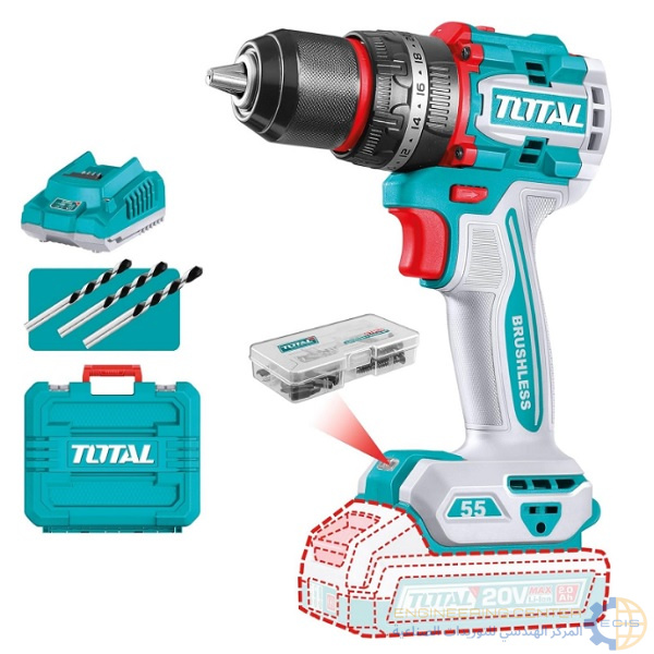 شنيور بطارية 20 فولت 55 نيوتن ظرف معدن صناعي TiDLi20558 توتال