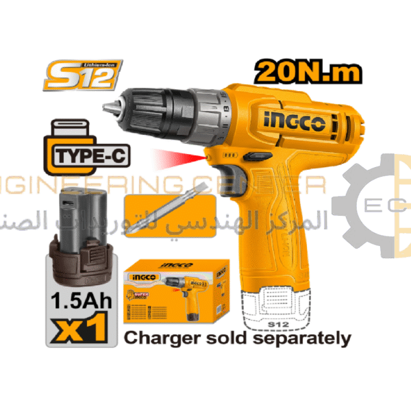 شنيور بطارية 12 فولت 20 نيوتن ا بطارية 1.5 امبير انكو