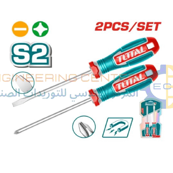 طقم مفكات 2 قطعة عادة+صليبة 5 بوصة موديل TKSDS0226 توتال