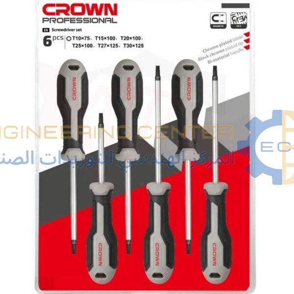 طقم مفكات نجمة 6 قطع من T30-T10 كراون