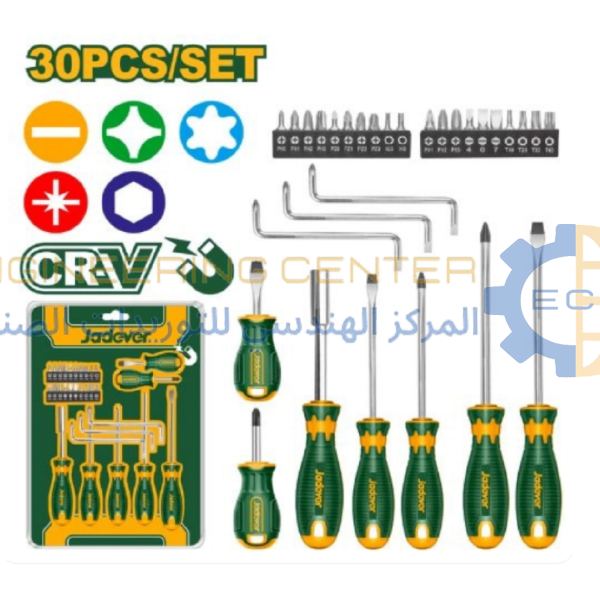 طقم مفك عادة و صليبة + سنون 30ق Jadever