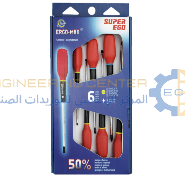 طقم مفكات عادة + صليبة 6 قطع SUPER-EGO