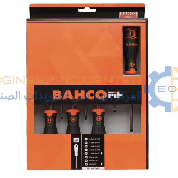 طقم مفكات 8 قطع عادة وصليبة BAHCO  اسباني