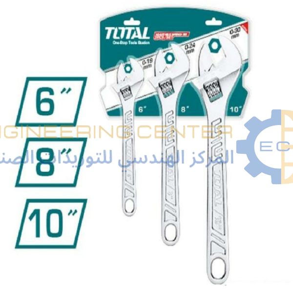 طقم مفتاح فرنساوي 3 قطع 6-8-10 بوصة توتال