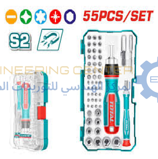 طقم سن مفك ولقمة 55 قطعة TACSD30556 توتال