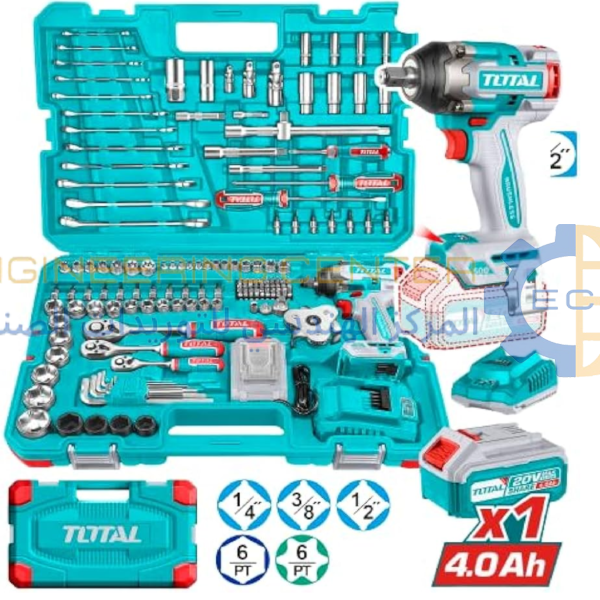 طقم عدة 172 ق + امباكت 550نيوتن 2 بطارية شنطة THKTHP41728 توتالامباكت *2/1 بوصة 550 نيوتن