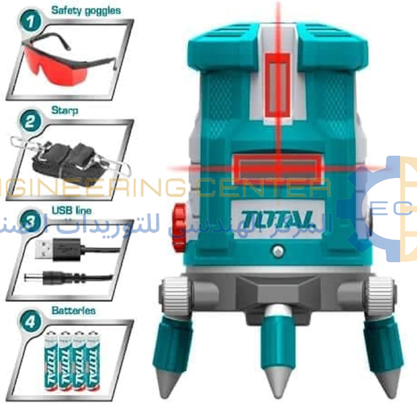 ميزان ليزر 5 خط احمر 30 متر TLL306505 توتال