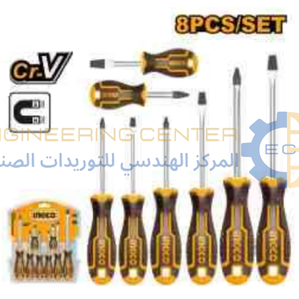 طقم مفكات 8 قطع يد كاوتش موديل HKSD0828 انكو