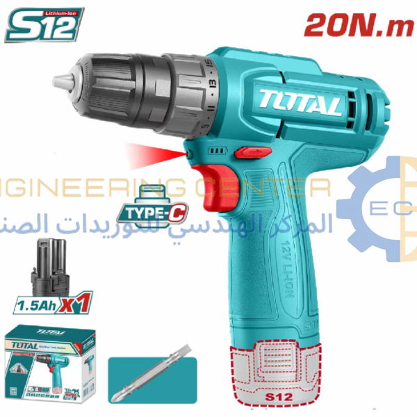 شنيور بطارية 12فولت 10مم 20نيوتن موديل TDLi12456 توتال