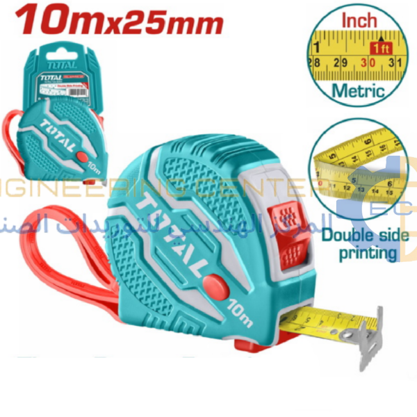 شريط قياس 10 × 25 مم 2 وش 3 فرامل TMT126101 توتال